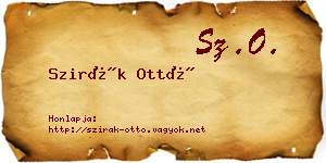Szirák Ottó névjegykártya